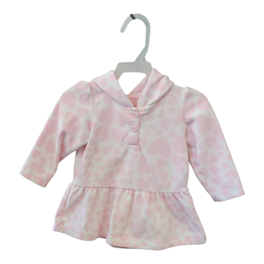 Carter’s White Sweater with Hood And Pink Hearts, size 12 months